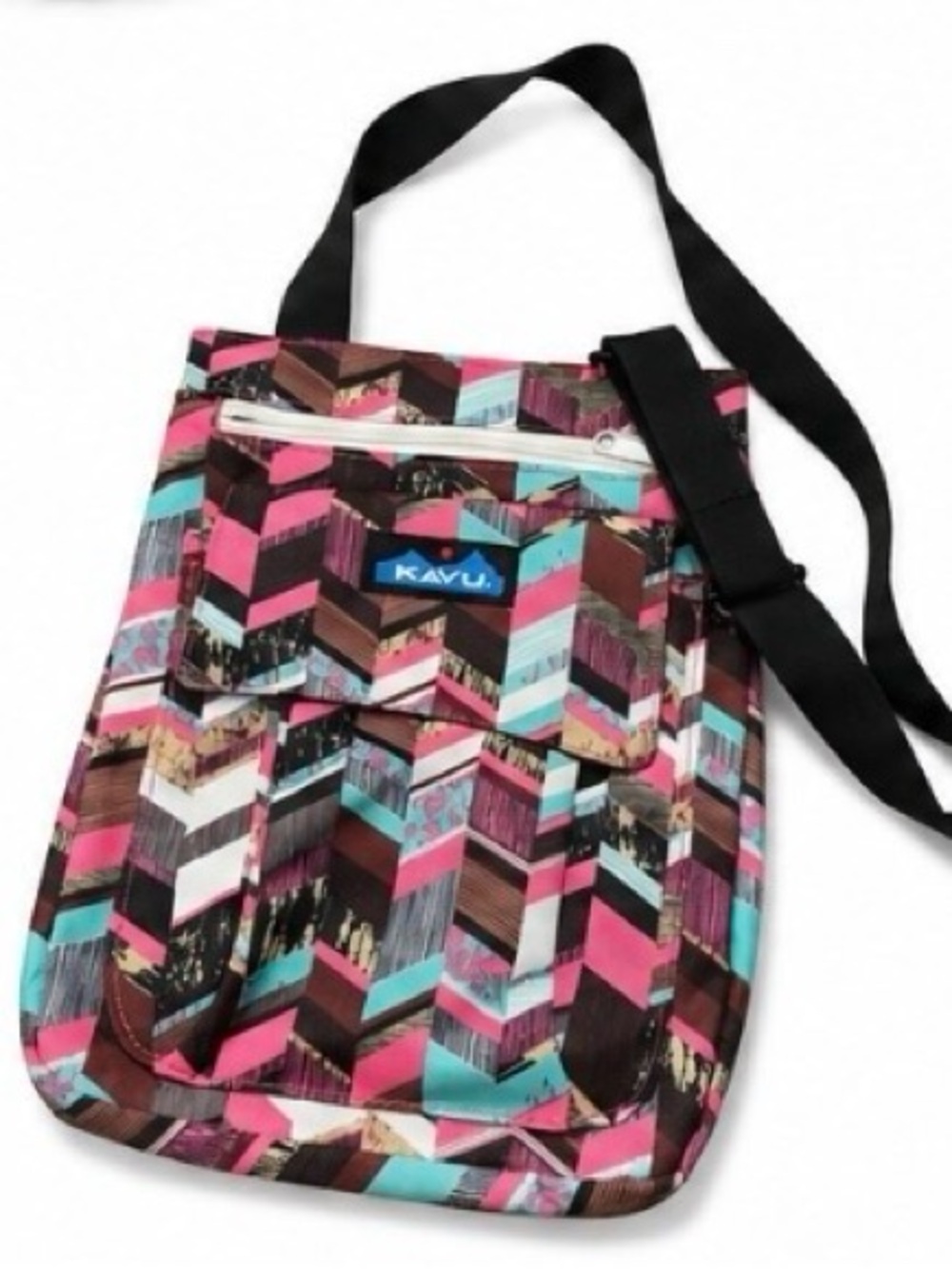 Kavu Chevron Crossbody in Pink,‎ Teal, Brown